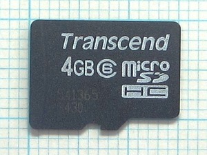 ★Transcend micro SDHC メモリーカード ４GB 中古★送料６３円～