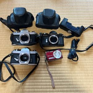 1円　デジタルカメラ PENTAX フィルムカメラ ジャンク カシオ casio EXLIM ex-z2 SPOTMATI SP SL 動作未確認　計4台