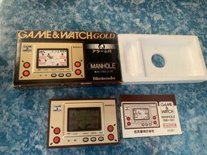 携帯ゲーム　ゲームウォッチ GAME &WATCH NINTENDO 任天堂　箱あり　取説あり　稼働品　マンホール　manhole MH-06 1981 GOLD ゴールド