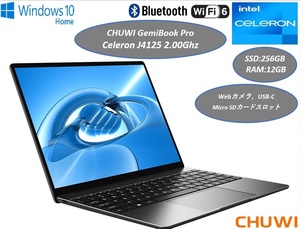 【5台セット】送料無料 新品 2021年製 14型 2K液晶 CHUWI GemiBook Pro (9世代CPU+SSD256GB+12GB)★Win10 Home★Webカメラ USB-C WiFi-6