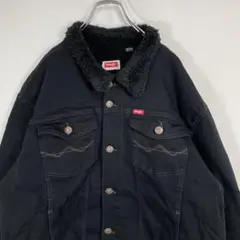 ラングラー　デニムジャケット　ボア　ブラック　ビックサイズ　古着　2XL