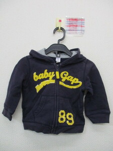 ★ baby GAP 長袖 ジップアップパーカー ネイビー（８０）