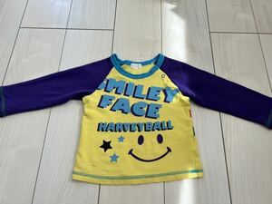 【SMILEY FACE】バイカラー長袖Tシャツカットソー90☆ベビーキッズ