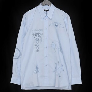 未使用 RAF SIMONS ARCHIVE 宗教期 Embroidery Shirt サイズ46 ライトブルー A01-213-10007-00041 ラフシモンズ 長袖 刺繍シャツ