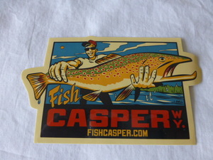 FISH CASPER WY. ステッカー WY. CASPER FISH FISHCASPER Wyoming フライフィッシング FLYFISHING トラウト ノースプラット U.S.A