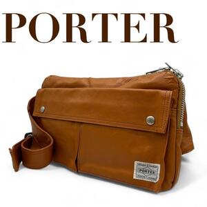 PORTER　ポーター　ショルダーバッグ　s95　ブラウン　ボディバッグ