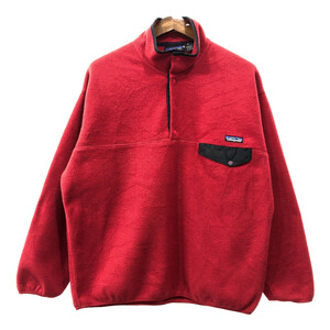 90年代 patagonia パタゴニア SYNCHILLA シンチラ スナップT フリースジャケット アウトドア レッド (メンズ XL) 中古 古着 Q6781