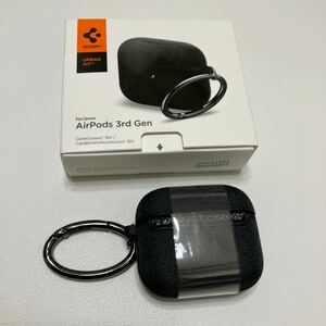 Spigen AirPods 3 ケース ワイヤレス充電 対応 カラビナリング 滑り止めフィルム付き 衝撃吸収 アーバン・フィット ASD02111 ブラック