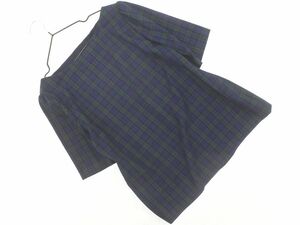 ネコポスOK BANANA REPUBLIC バナナリパブリック チェック プルオーバー ブラウス シャツ sizeS/紺x緑 ■◆ ☆ egc9 レディース