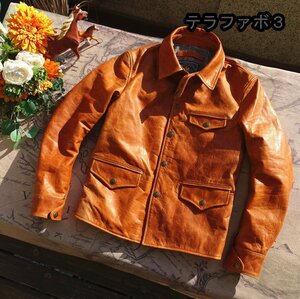 ブレーキマン 馬革 ホースハイド レザージャケット コート 本革 革ジャン ジャンパー アメカジ レトロ Ｓ～5XL ブラウン