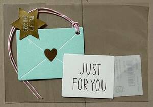 Greeting Tag -Just for You Letter GR