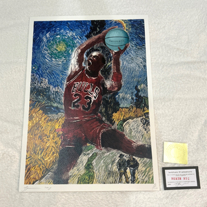 世界限定100枚 DEATH NYC マイケル・ジョーダン ブルズ NBA バスケ ゴッホ SNKRS ポップアート アートポスター 現代アート KAWS Banksy