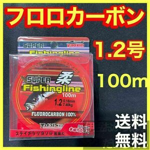 フロロカーボン1.2号　100メートル　ハリス　道糸　ショックリーダー　釣り糸