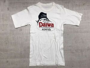 ダイワ Daiwa オールド 昭和レトロ 80s 90s アウトドア レジャー 釣り フィッシング アングラー 古着 半袖Tシャツ メンズ 白