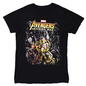 【S】 マーベル アベンジャーズ インフィニティーウォー サノス アイアンマン キャラクター Tシャツ メンズS相当 MARVEL 古着 BA3486