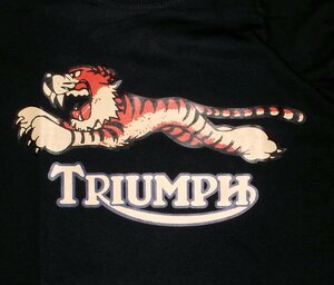 ★トライアンフ Tシャツ TRIUMPH タイガー 黒 XL 正規品 虎 tiger rockers ace cafe 英国車