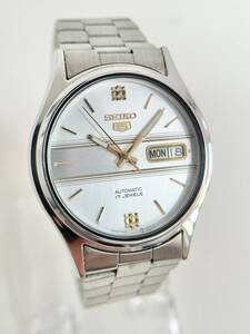 1円～☆【良品 SEIKO5 セイコー5 7009-3101 自動巻き 稼動品】セイコーファイブ/デイデイト/17石/AUTOMATIC/腕時計/シルバー文字盤 ☆