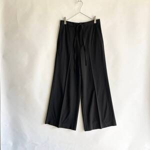 plage 日本製 プラージュ ワイド イージー パンツ ボトムス ストレッチ ドロスト レーヨン×ウール 美シルエット ブラック size 34 sk