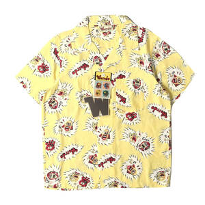 WEIRDO ウィアード シャツ サイズ:S 19SS キャラクター柄 レーヨン アロハシャツ WGLIES S/S SHIRTS イエロー トップス ハワイアンシャツ