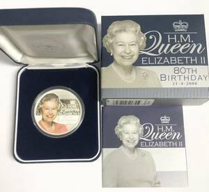 オーストラリア 1oz 銀貨 HM Queen エリザベス Ⅱ 80th BIRTHDAY シルバープルーフ コイン