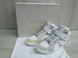 JIMMY CHOO ジミーチュウ LEWIS スニーカー ハイカット 035517 白 ホワイト系 メンズ 42 1/2 約27.5cm 箱・袋有