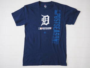 ☆送料無料☆ Majestic USA直輸入 古着 半袖 MLB メジャーリーグ DETOROIT TIGERS デトロイト・タイガース Tシャツ メンズ S ネイビー 中古