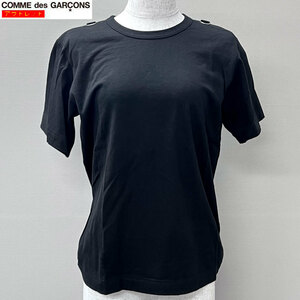 【72942BS】未使用・ジャンク品　COMME des GARCONS コムデギャルソン　クルーネック　半袖Tシャツ　ブラック　L　GC-T040