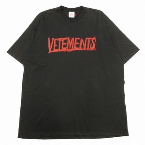 美品 23AW ヴェトモン VETEMENTS World Tour Logo T Shirt ワールドツアー ロゴ プリント Tシャツ ウォッシュ加工 LIMITED EDITION UE54TR4