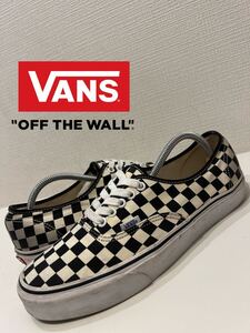 ★VANS★バンズ★AUTHENTIC★オーセンティック★チェッカーフラッグ★ローカットスニーカー★ブラック×ホワイト★黒×白★US10.5★28.5cm