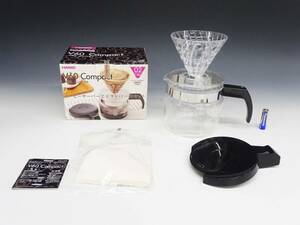 ◆(NS) 未使用 HARIO ハリオ V60コンパクト コーヒーサーバー 透過式 ドリッパーセット VCK-10 800ml ペーパーフィルター付 キッチン雑貨