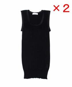 ２枚セット　新品 M PALM WITH CUP SLEEVELESS TOP パーム　カップ付き成形コットンパターンメッシュタンクトップ　ブラック　WL203CP