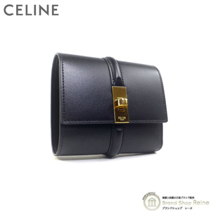 セリーヌ （CELINE） スモールウォレット 16 セーズ コンパクト 三つ折り 財布 10F52 ブラック（美品）中古