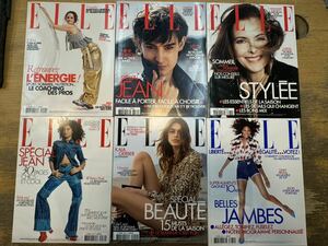 a0622-5.洋書 洋雑誌 ELLE エル 2022年 2023年 6冊 まとめ ファッション fashion magazine ブランド brand accessory ladies