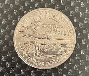 【70】アメリカクォーターダラー　25セント硬貨　ワシントン「デラウェア川を渡る」crossing the delaware quarter dollar