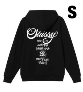 ステューシー WORLD TOUR ZIP HOODIE/ジップ/パーカー S