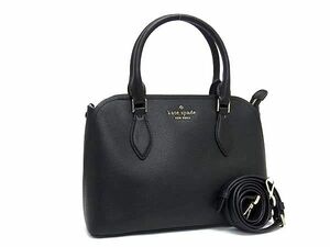 1円 ■新品同様■ kate spade ケイトスペード WK00438 ダーシー レザー 2WAY クロスボディ ショルダー ハンドバッグ ブラック系 AY5981