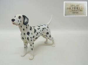 TACHIKICHI たち吉☆ダルメシアン 陶器 置物☆高さ約14cm RICHFIELD リッチフィールド オブジェ フィギュリン 犬 イヌ 日本 レトロ 60