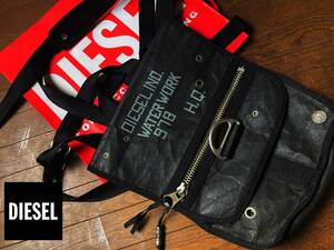 ●DIESEL ディーゼル 人気 2way シワ加工 ペーパーショルダーバッグ メンズ レディース 黒 トート メッセンジャー 55dsl 即決 即納●768