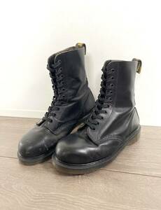 人気★Dr. Martens ドクターマーチン スチールトゥ ビンテージ 10ホールブーツ レザー 黒 イングランド製 7