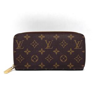 1円 美品 LOUIS VUITTON ルイヴィトン モノグラム ジッピーウォレット ラウンドファスナー 長財布 フューシャ M41895 