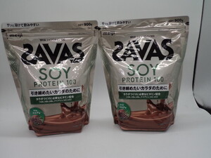 B0703 未開封品 健康食品 ザバス ソイプロテイン 100 900g×2袋 ココア味 SAVAS SOY PROTEIN 100 賞味期限2025年12月