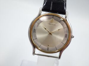 360016④【1円スタート】SEIKO セイコー 稼動品 5A74-0020 CREDOR クレドール 18KT メンズ 時計 クオーツ ケース32mm ラグ幅17mm