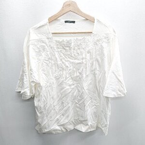 ◇ ⊂ URBAN RESEARCH ROSSO アーバンリサーチ ロッソ 綿 半袖 カットソー サイズF アイボリー レディース E