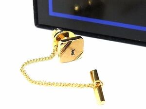 ■美品■ YVESSAINTLAURENT イヴサンローラン ネクタイピン アクセサリー ビジネス 紳士 メンズ ゴールド系 DE4190