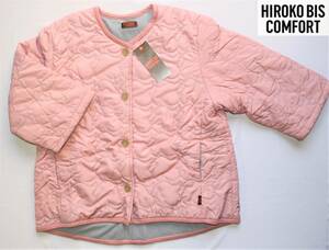 HB-30【M】新品本物即決　ヒロコビス　HIROKO BIS COMFORT　レディースキルティングジャケット　パジャマ羽織りピンク系女性用プレゼント等