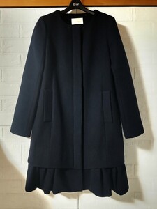 ★美品★アベニール エトワール 裾フリルコート ネイビー 34 ¥68,000