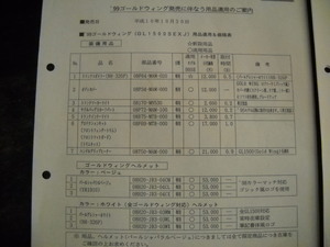 ★保存版 珍品 ホンダ正規 ゴールドウィング GL1500ＳEXJ ＳＣ22 アクセサリー オプション 資料カタログ 非売品★