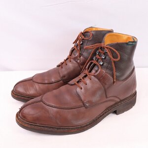 パラブーツ 6 1/2 /実寸 25.5cm-26.0cm 位 Paraboot Uチップ 茶 ヴィンテージ アンクルブーツ フランス製 メンズ レディース 中古 ds3702