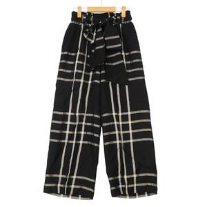 HYKE "CUPRO CHECK WIDE LEG PANTS" パンツ＊