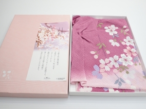 I334　風呂敷　宇野千代　桜の花 サイズ：65ｘ61　昭和レトロ/和装小物/着物　Japanese wrapping cloth　Furosiki